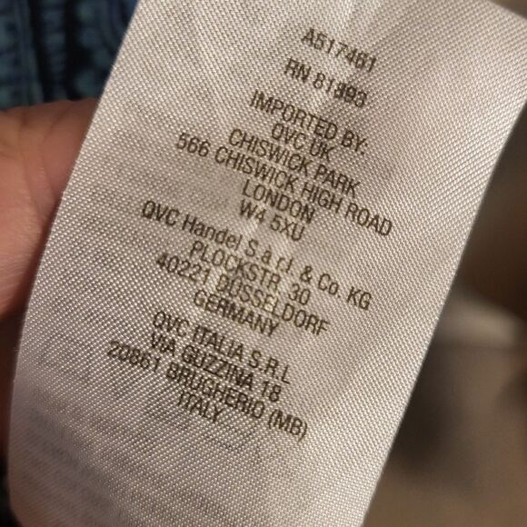 Susan Graver Liquid Knit Mock Collar Blue Green Tunic Blouse, Plus Size 3X - Picture 9 of 9